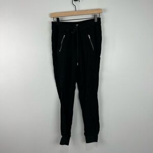 Converse One Star Black Drawstring Joggers with Zipper Pockets S